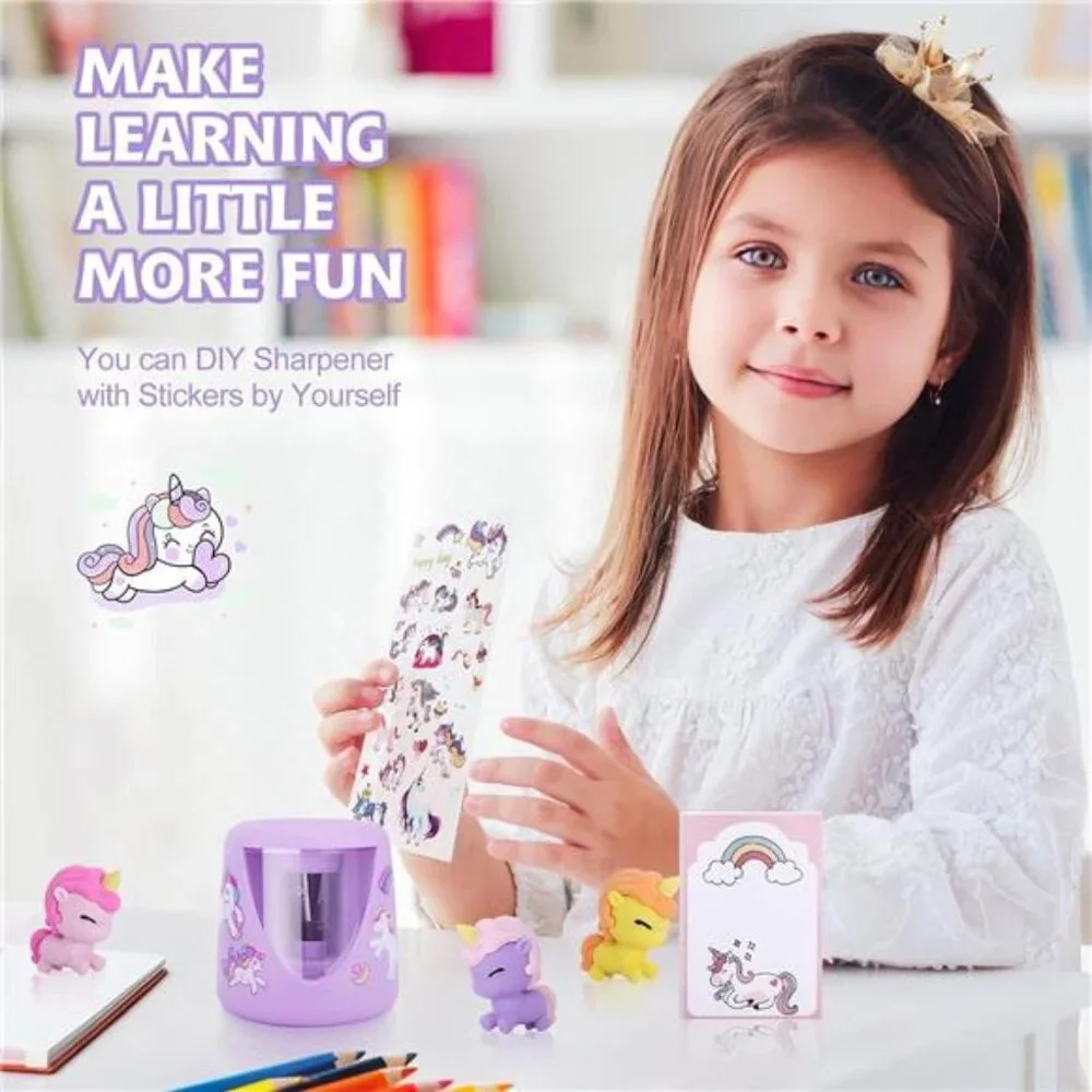 Kids Purple‎ Unicorn Electric Pencil Sharpeners for Home Office School Supplies